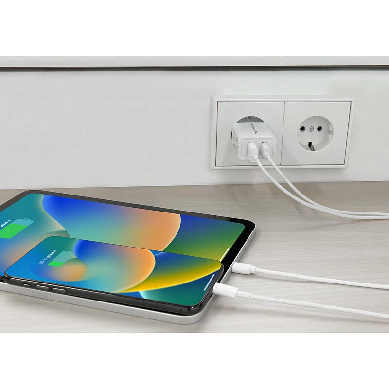 PEARL 2-Port-USB-Netzteil für Mobilgeräte, USB-A, 2,4 A / 12 W, weiß - Bild 4 von 4