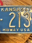 Vintage Kansas License Plate  1967 Midway  USA Man Cave Garage Collector ￼ — photo 7