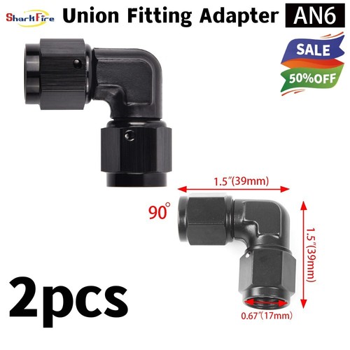 6 AN To -6 AN Straight Female Swivel Coupler Union Fitting Black - Foto 7