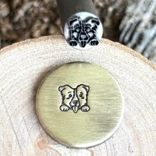 Border Collie Cute Dog Metal Stamp Marking Steel Die Impact Punch Stamp Tool