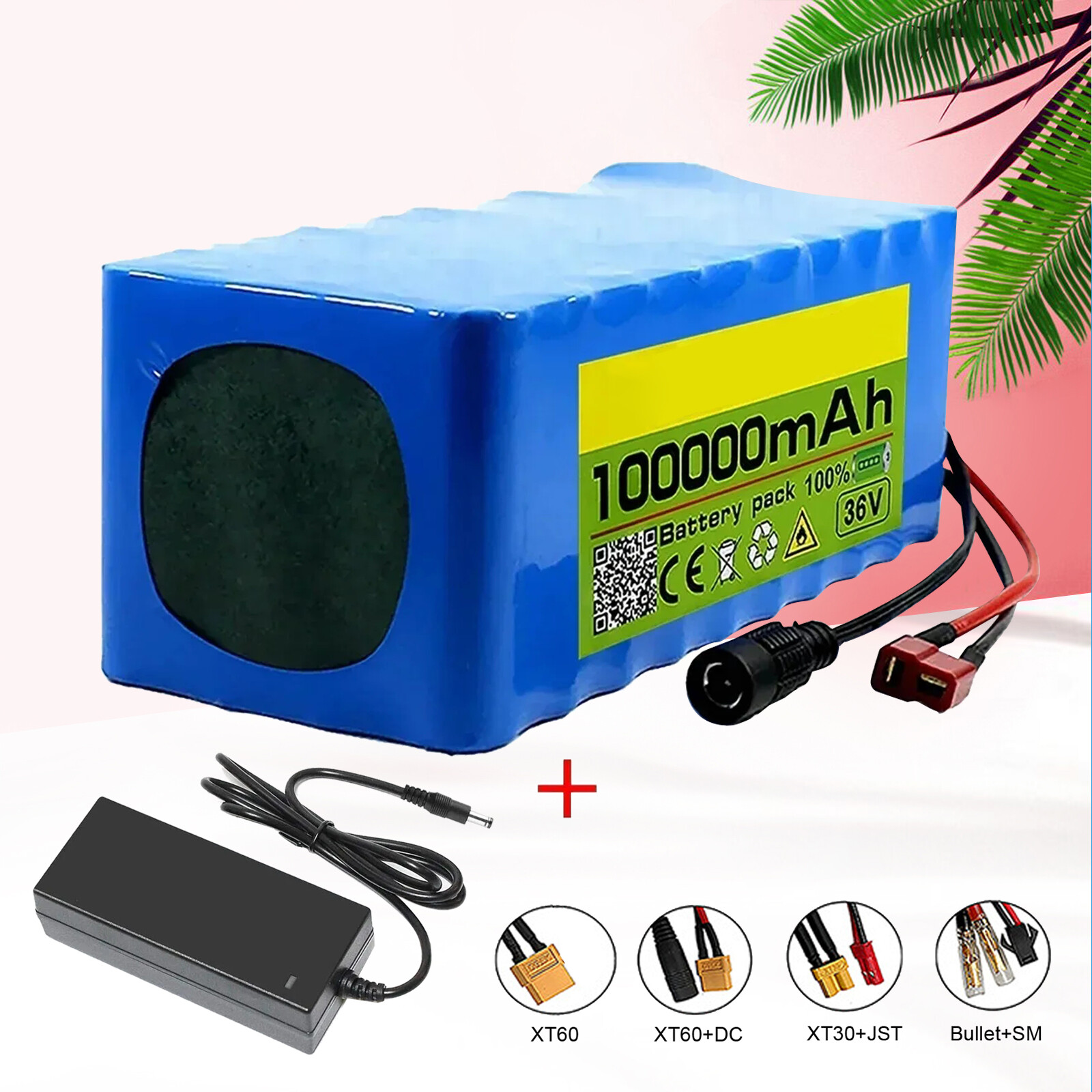 NEW 36V 10S4P 100000mAh Electric Scooter Bicycle Lithium Battery Pack + Charge1v