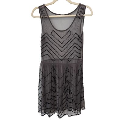 Free People Embellished Mesh Mini Slip Dress Women S Sheer