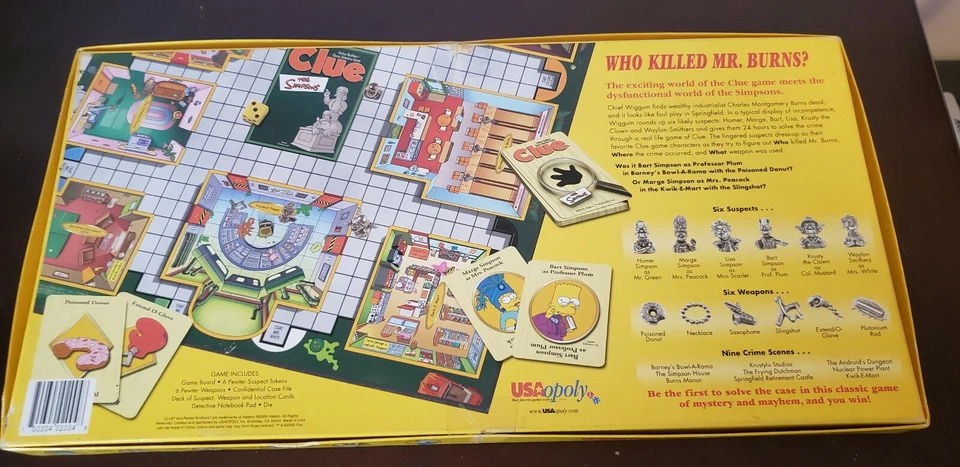  2 The Simpsons Board Games Clue and Wheel of Fortune 100% Complete - Image 2 of 4