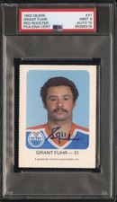 Grant Fuhr RC 1982 Red Rooster Oilers #31 Signed PSA 9 Mint Auto 10 Pop 1