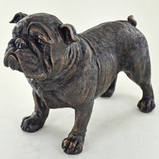 Grande scultura bulldog cane in piedi dipinta resina bronzo resina bronzo regali per animali domestici 39415
