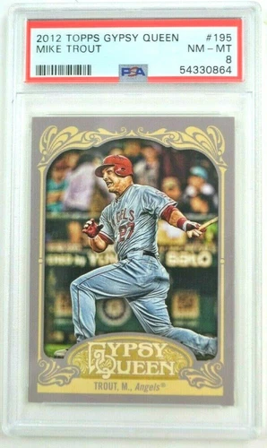 MIKE TROUT 2012 Topps Gypsy Queen # 195 2nd Year NM-MT PSA 8