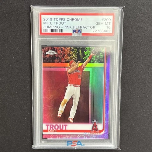 2019 Topps Chrome Jumping-Pink Refractor #200 Mike Trout PSA 10 GEM MT