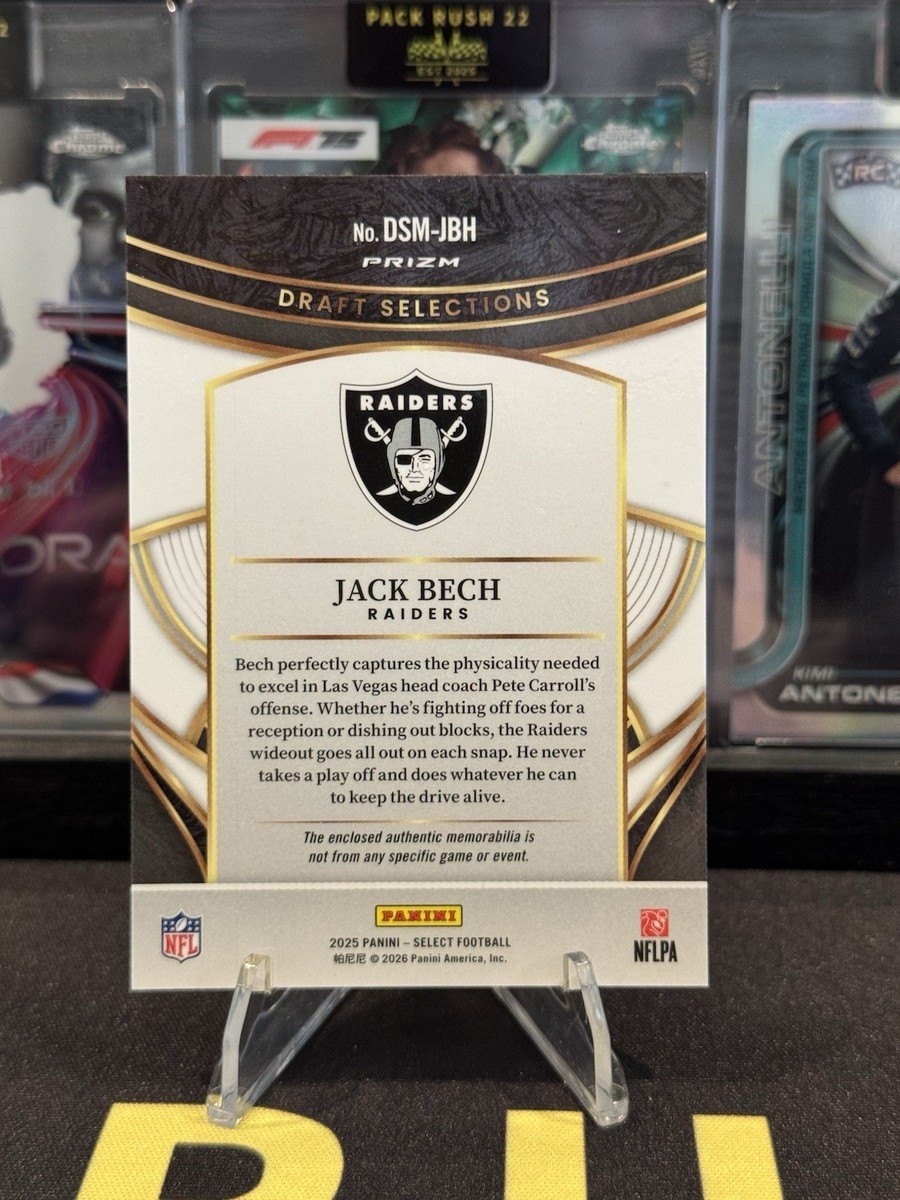 2025 Panini Select Prizm - Draft Selection Jack Bech #DSM-JBH (RC