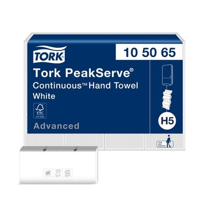 Tork PeakServe Continuous Hand Towel White H5, Advanced, Compressed, 12 x 410...