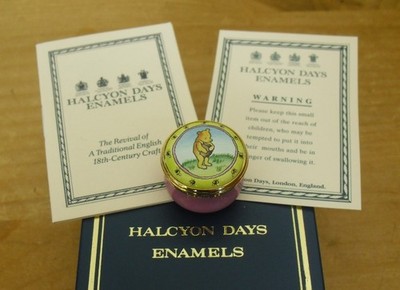 Box Halcyon Days Winnie the Pooh ''I Love You Honey'' Schraubverschluss Emaille Box