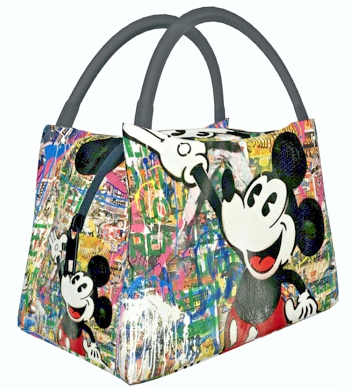 STikid Reusable Cartoon MICKEY Insulated Lunch Bag Tote for Office Work Picnic