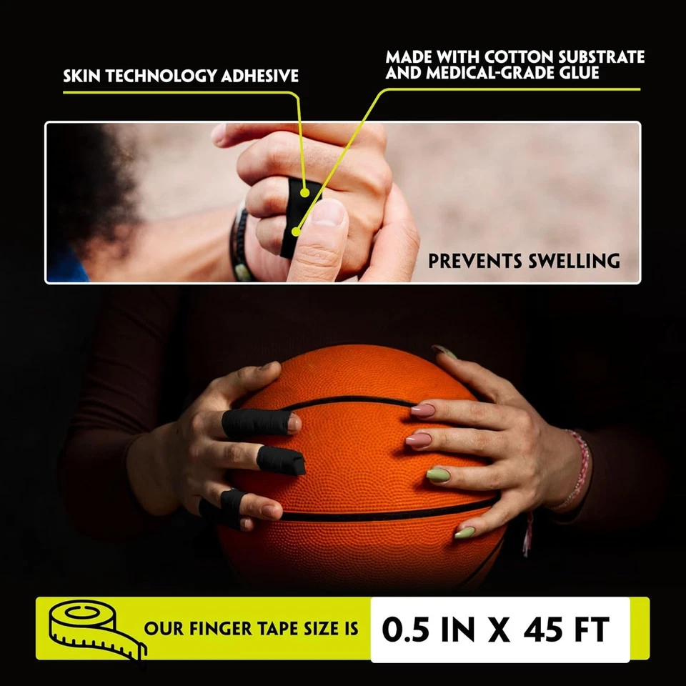 Finger Tape 2 Pack Black | Athletic Sports Tape for BJJ, Jiu Jitsu, MMA - Image 3 of 4