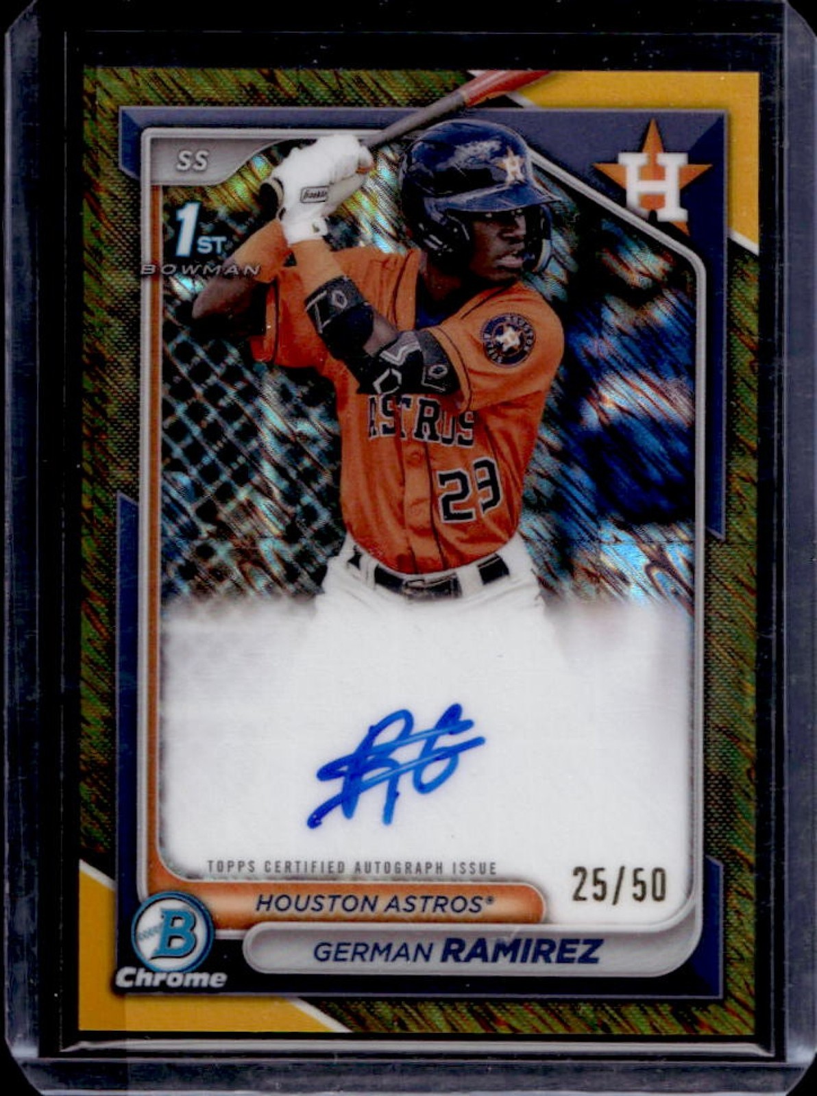 2024 Bowman German Ramirez Chrome Auto Gold Shimmer Refractor 1st #25/50