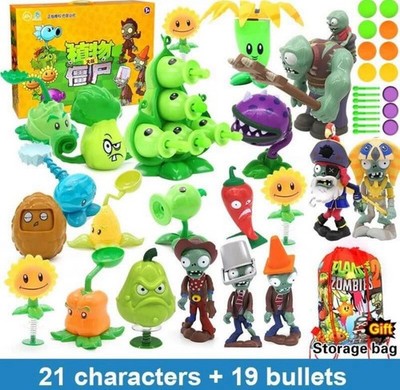 PLANTS VS ZOMBIES 2 Full Set of 21 Characters & 19 Bullets &  Storage bag (New)