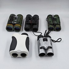 Lot of 5 Binoculars - Working, Mixed Models, Signs of Wear