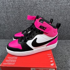 New Nike Court Borough Mid 2 BG Fierce Pink/Black, Kids Size 5.5Y- HV0935-100