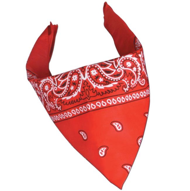 Western Cowboy Country Theme Party Red Bandana 22 Inches Fabric