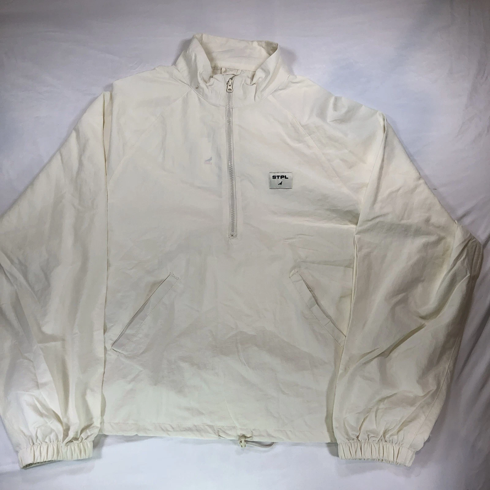 Nwt Staple Ivory Half Zip men’s Windbreaker Jacket Size Large