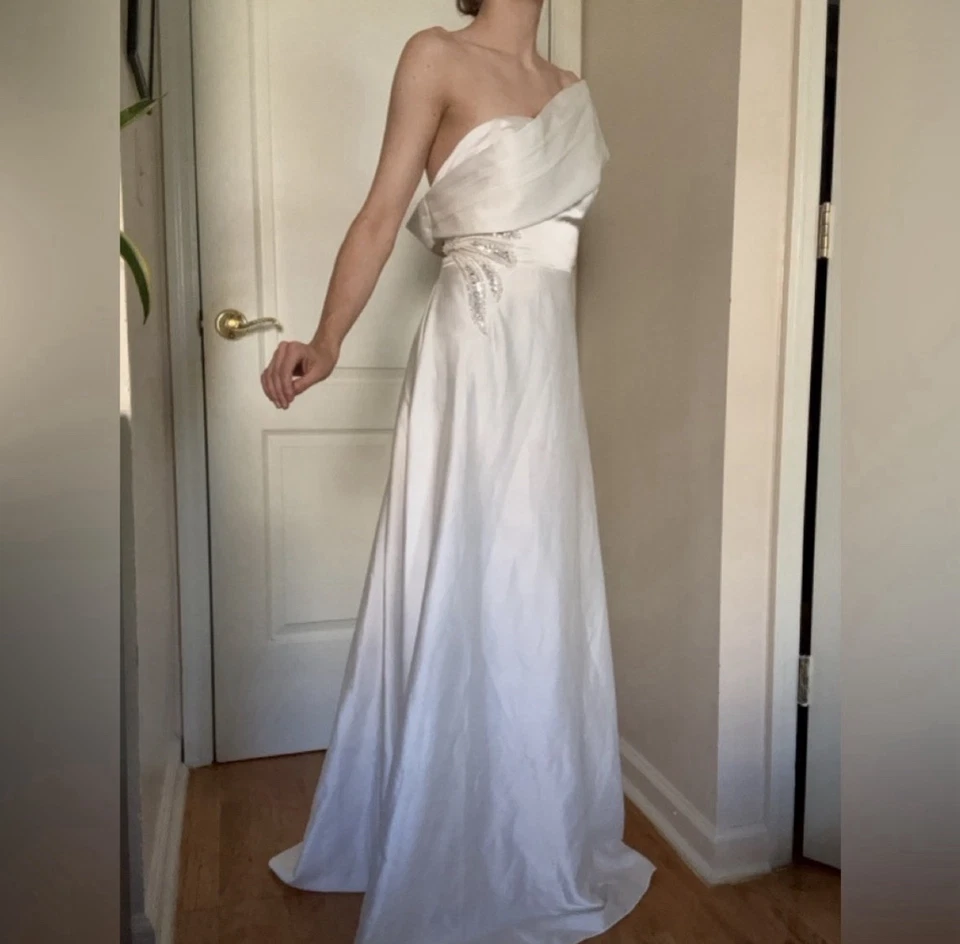 Vestido de novia un hombro excelente estado - talla XL Foto 2 de 4