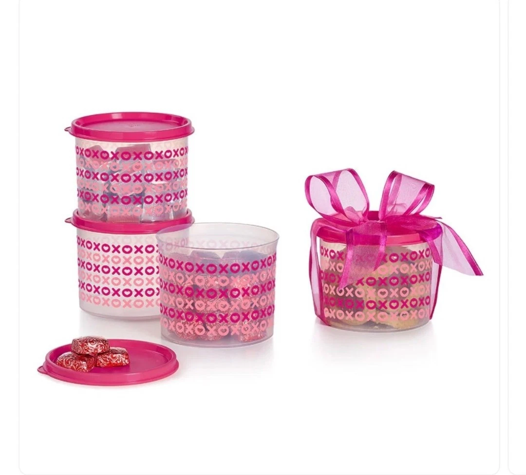 Tupperware Mini Canisters XOXO - Set Of 4