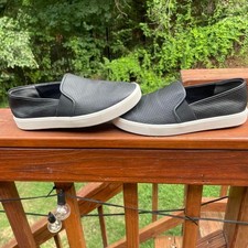 Vince Womens 7.5 Black and White Leather Luxu...