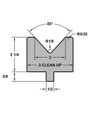 RITEWAY PRESS BRAKE DIE 85 DEGREE 2 INCH V OPENING FORMING DIE #42 36 INCH