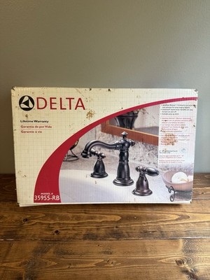Delta Victorian Bathroom Sink Faucet Venetian Bronze 3555RB Widespread Pop-Up