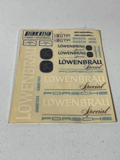 RC Parma 1/10 10610 Lowenbrau Holbert Porsche 962 Sticker Sheet NEW NOS IMSA GTP
