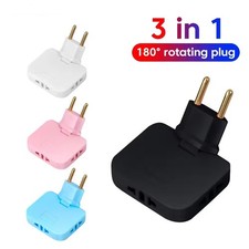 Outlet Power Converter Splitter 180 degrees Rotate Charger Socket EU Plug