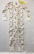 Hanna Andersson Organic Cotton Zip Pajamas Girls Size 3T White with pink Floral
