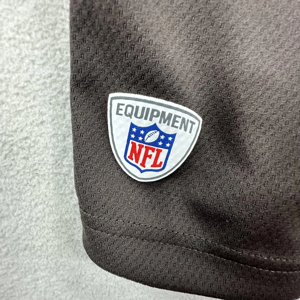 Shorts Cleveland Browns juvenil XL marrom laranja time de futebol americano NFL treinamento Nike - Imagem 4 de 4