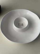 Rae Dunn YUM Melamine Chip & Dip Serving Platter NWOT