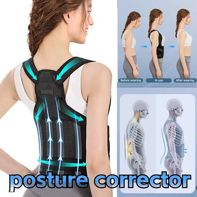 Posture Corrector for Men & Women   Adjustable Upper Back & Shoulder Brace