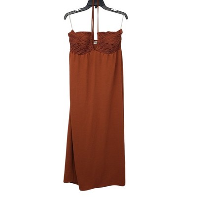 No Boundaries Halter Maxi Dress, Women's, Size: XL, Brown