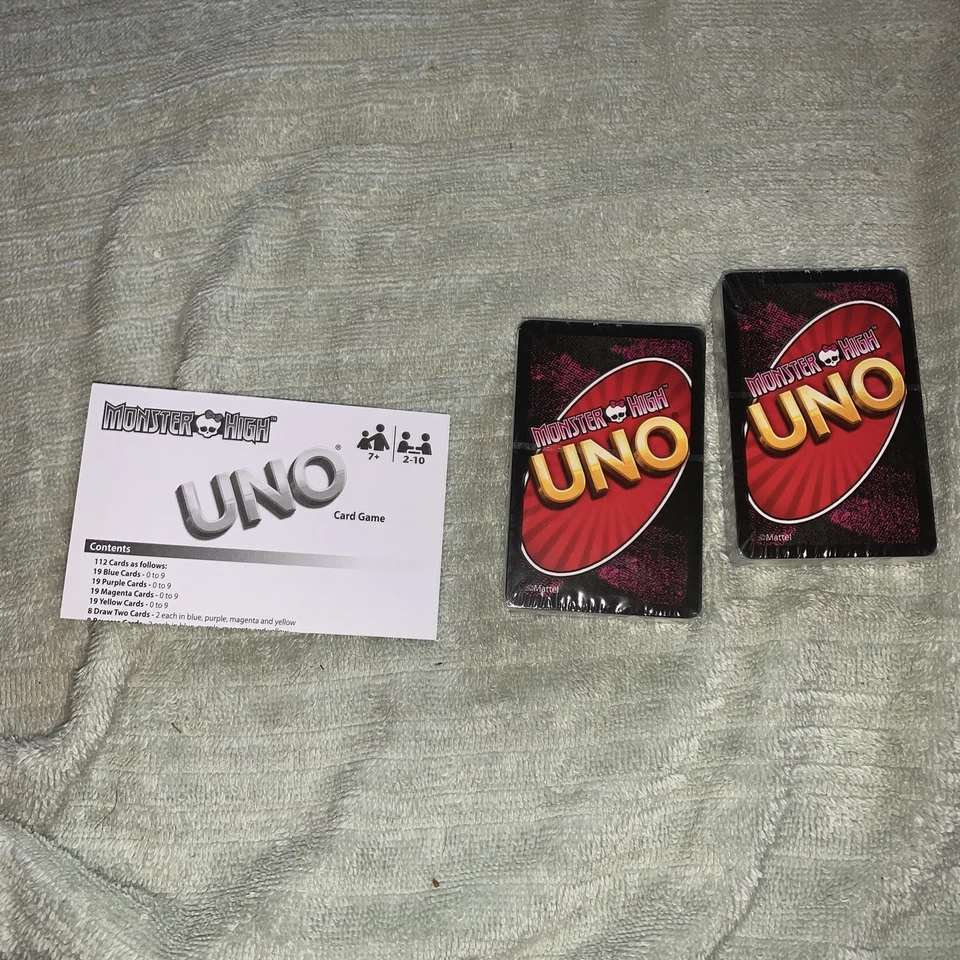 Monster High 2014 UNO Card Game 2-10 Players 7-Adult Cards Sealed Never Used - Image 3 of 4