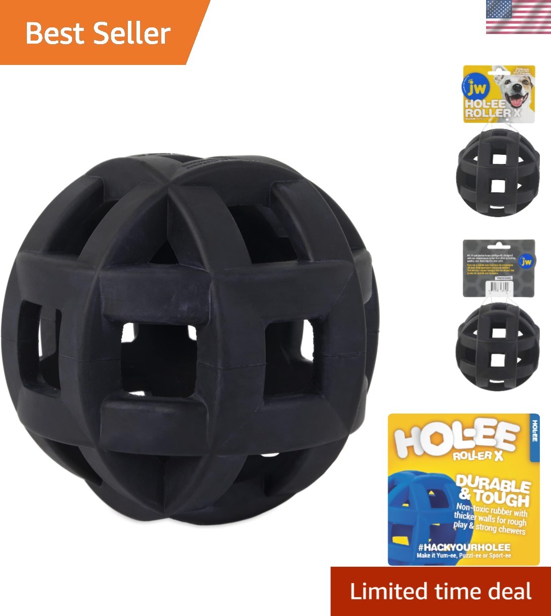 Durable 4.5" Hol-ee Roller Dog Toy - Chew, Toss, and Puzzle 