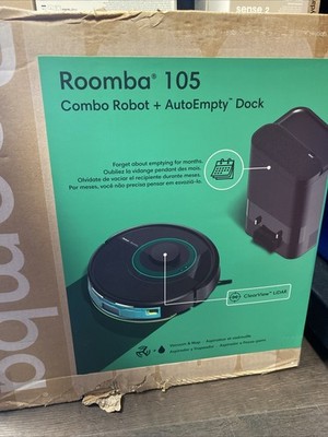 iRobot Roomba 105 Combo Vacuum & Mop + AutoEmpty Dock LiDAR Self-Empty