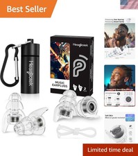 Discreet 2 Pairs of High Fidelity Concert Ear Plugs - Noise Protection  Comfort