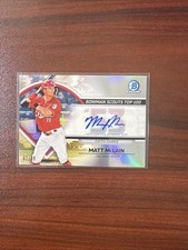 2023 Bowman Scouts Top 100 Matt McLain Auto Refractor 62/99 #BTP-53 Reds SP