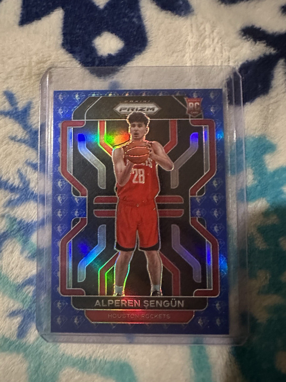 2021-22 Panini Prizm Alperen Sengun Blue NBA 75th Anniversary Rookie Card #318