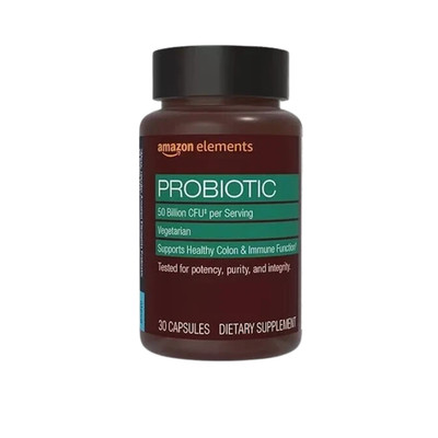 Amazon Elements Probiotic 50 Billion CFU Vegetarian 30 Capsules exp 02/26