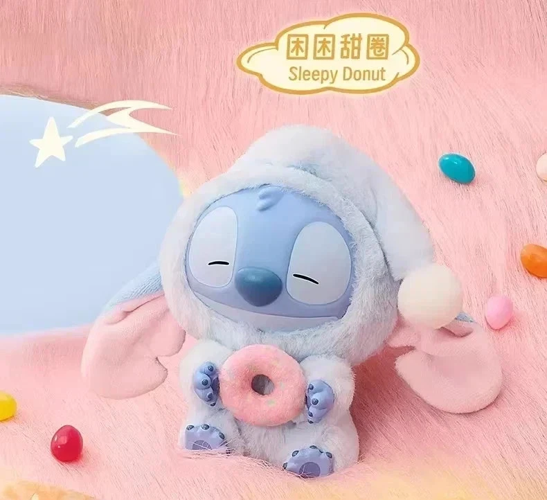 Nuevo MINISO Stitch Eat Something Before Sleep Serie Figura Vinilo 1ª Copia Maestra Foto 3 de 4