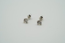 14k White Gold 5mm CZ Stud Earrings 0.92g