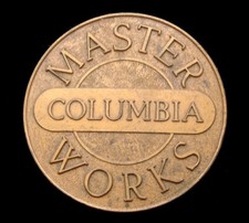 RD16120 VINTAGE 1970s  COLUMBIA MASTER WORKS  MUSIC RECORDING BELT BUCKLE