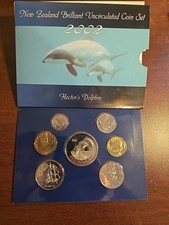 2002 New Zealand Brilliant UNC Set with Annual Hectors Dolphin Coin