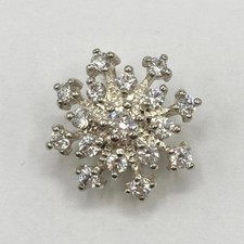 Sterling Silver 925 Cz Accented Snowflake Pendant Charm