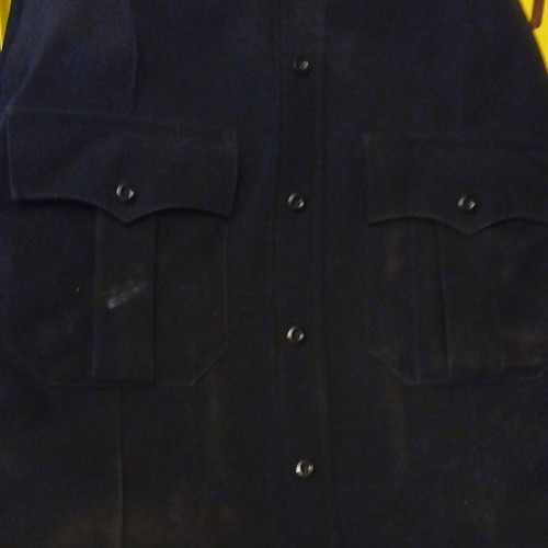 Black Polyester XL Unisex Button-Up Work Shirt with Front Pockets