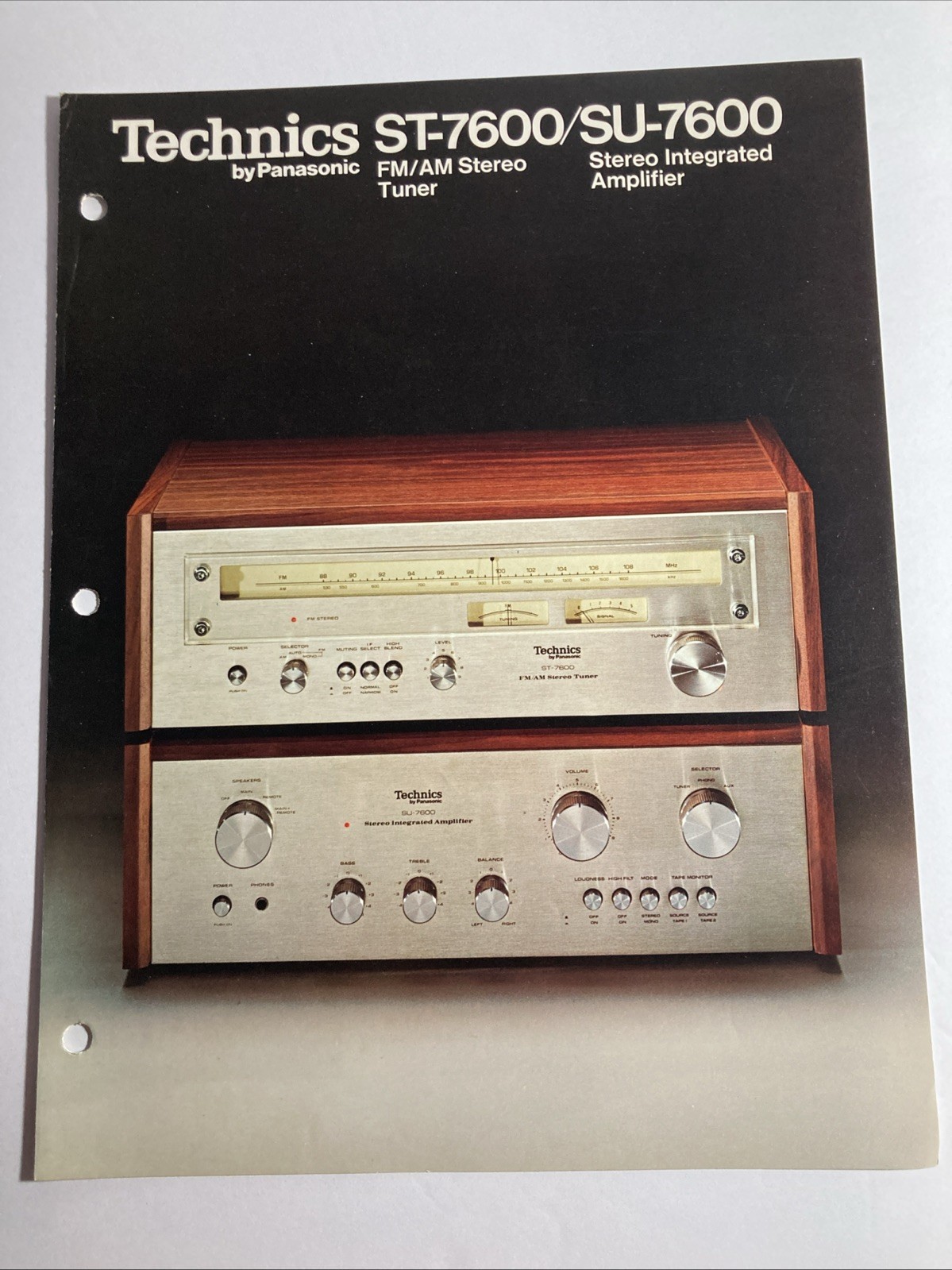 Technics ST-7600/SU-7600 Tuner and Amp Brochure Original