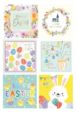 Ostern Grußkarten & Umschläge 8 Stück gemischt niedlich Blumen religiöse Designs