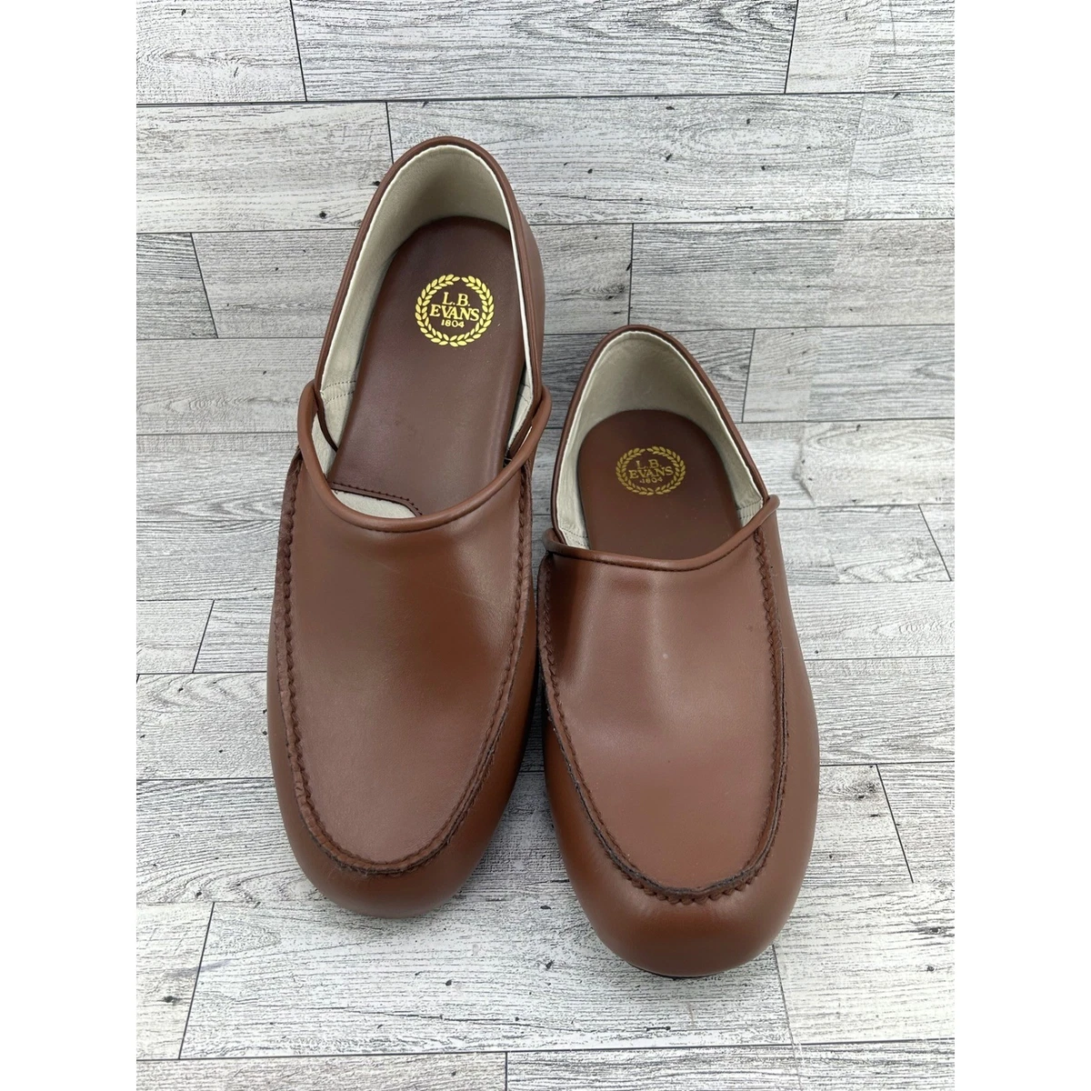 LB Evans Hideaways plaid lined leather slip on loafers mocassins mens 10 Hideaways by LB Evans Suede Mocassin Slipper | Mercari main image 3